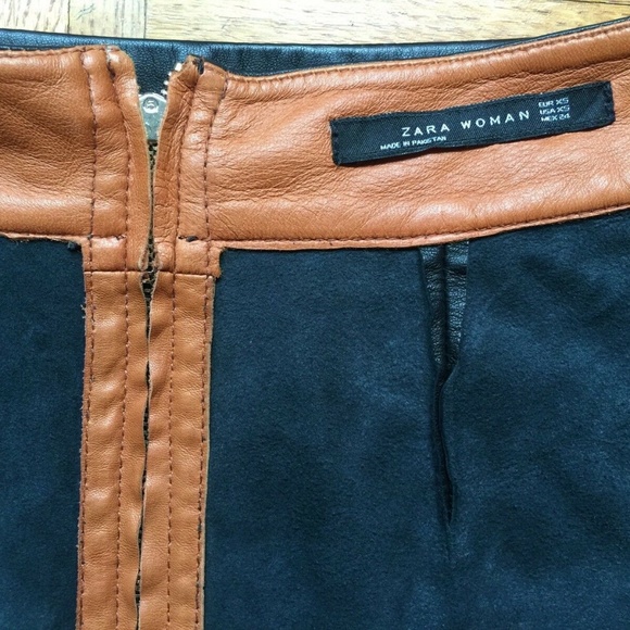 Zara Leather Mini skirt with Side Pockets XS - Picture 6 of 7